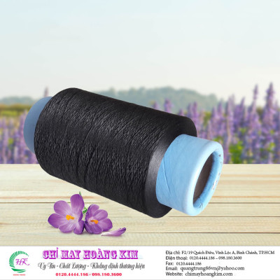 Chỉ Tơ vắt sổ 150A màu đen (lốc 6 ống/550g) chất liệu polyester cao cấp