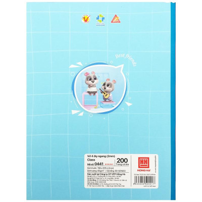 Combo 5 Tập Class Best Friend - 4 Ly Ngang 200 Trang 80gsm - Hồng Hà 0441 (Mẫu Màu Giao Ngẫu Nhiên)