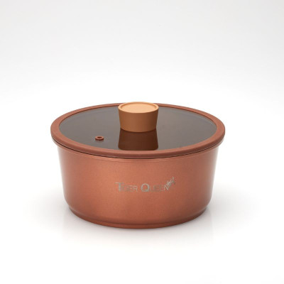 Bộ nồi Ceramic từ tính tay cầm rời Tiger Queen DCWCB-SET [5 món] - Màu nâu chocolate - Chính hãng