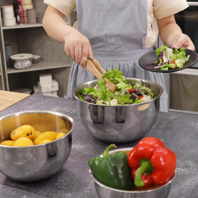 [Chính hãng iMat] Bộ 3 tô trộn chân không iMat đường kính 16cm, 20cm, 24cm. Sản phẩm làm bằng thép không gỉ inox 304, đế bọc Silicone chống trượt, nắp van một chiều hút chân không.