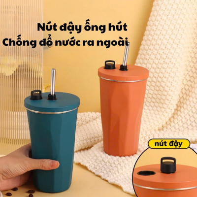 Ly Giữ Nhiệt / Cốc Giữ Nhiệt Bình Nước Giữ Nhiệt 2 Lớp Chất Liệu 304 Cao Cấp An Toàn Cho Sức Khỏe 600ml - Hàng chính hãng