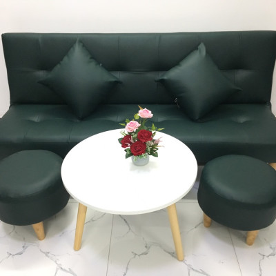 Bộ ghế sofa bed, sofa giường màu xanh lục cả bộ SB15