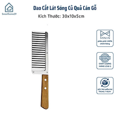 Dao Cắt Lát Sóng Củ Quả Cán Gỗ - Dao Tạo Hình Lượn Sóng Trang Trí Thực Phẩm