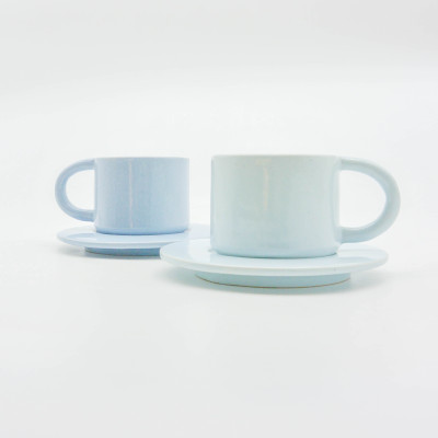 Bộ Ly Cà-Phê Morning 03 + Dĩa Lót - Màu Pastel