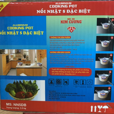 Bộ nồi Kim Cương ( ĐB ), (16, 18, 20, 22, 24cm) NN5DB,  bộ nồi gồm 5 cái size 16cm, 18cm, 20cm, 22cm, 24cm
