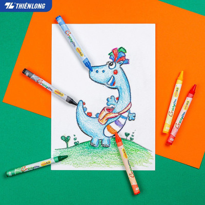 Sáp 10 màu Thiên Long Colokit CR-C07 Crayon hộp nhựa
