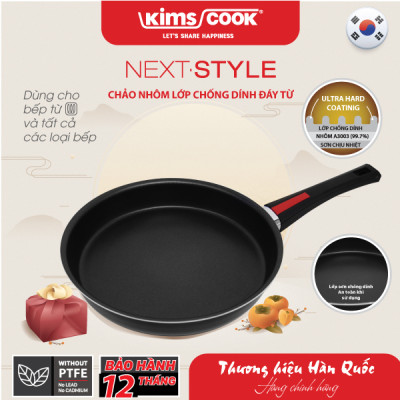 [GIÁ SỐC] Chảo Next Style Chống Dính Kims Cook NA120GT-BK-H - Đáy Từ - Hợp Kim Nhôm
