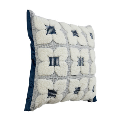 Gối Tựa Sợi Tổng Hợp SHERPA FLORA-FULL Màu Xanh Dương|Index Living Mall| Nội Thất Thái Lan