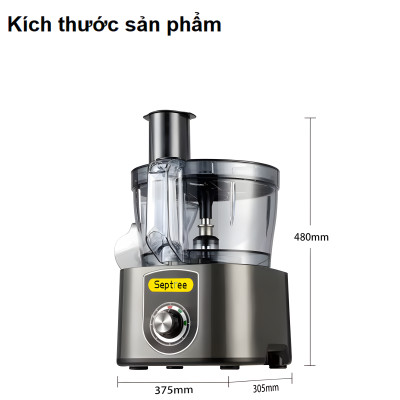 Máy thái rau củ quả đa năng chuyên nghiệp thương hiệu Mỹ cao cấp Septree ANS-A5 - Công suất 600W - Hàng Nhập Khẩu