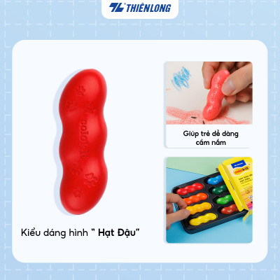 Sáp nhựa 12 màu xóa được - Erasable Crayons Thiên Long Colokit - Nhân vật Futy Akooland thế giới học cụ thần kỳ