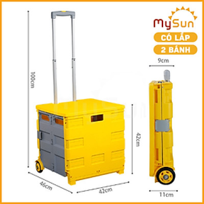Xe đẩy kéo đi chợ dã ngoại du lịch gấp gọn cỡ lớn MySun