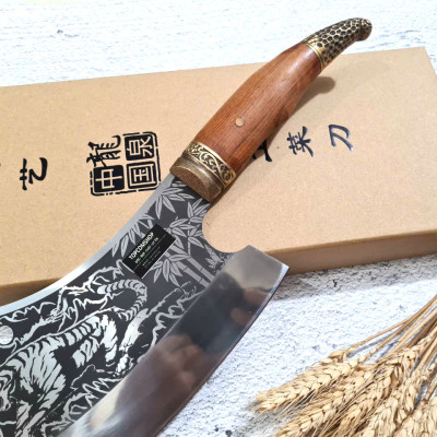 DAO BẾP - DAO THÁI CHẶT HOA VĂN HỔ kDT150 ĐỘC