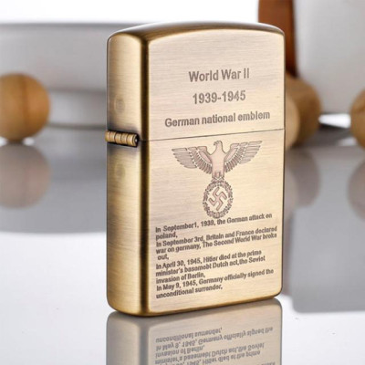 Vỏ Hột Quẹt Bật Lửa Xăng Đá Zorro Z9712C World War II - Dùng Xăng Bấc Đá Cao Cấp