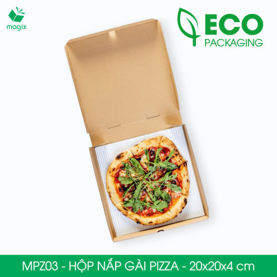 MPZ03 - 20x20x4 cm - 60 Hộp nắp gài pizza đa dụng - Hộp nắp gập, hộp carton gói hàng, hộp quà
