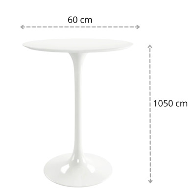 Bàn chân trụ cao đúc composite nguyên khối Bàn bar mặ tròn nhỏ gọn để bình hoa trang trí phòng khách tiêu chuẩn Châu Âu - Livingroom decor bar table TB Tulip -06S