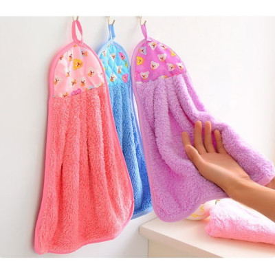 Khăn Lau Tay Có Móc Treo Dùng Trong Nhà Bếp, Khăn Lau Tay Bếp Vải Cotton Mềm Mại Siêu Thấm Hút Đa Năng - Giao Màu Ngẫu Nhiên