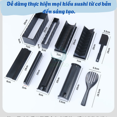 Bộ Khuôn Làm Sushi 10 Món Đa Hình Dạng Dụng Cụ Làm Sushi 10 Món – Nhanh Gọn, Tiện Lợi Khuôn Sushi 10 Món – Dễ Dàng Tạo Hình Đẹp Bộ Làm Sushi 10 Món – Chất Liệu Nhựa ABS An Toàn SushiSet 10 – Đầy Đủ Dụng Cụ Làm Sushi Tại Nhà