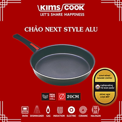 [GIÁ SỐC] Chảo Next Style Chống Dính Kims Cook NA120GT-BK-H - Đáy Từ - Hợp Kim Nhôm