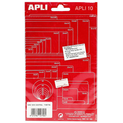 Nhãn Dán Đỏ 10 Miếng 25x40_2756 APLI