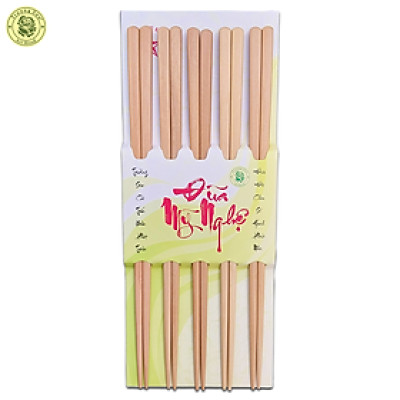 Bộ 5 Đôi Đũa Gỗ Cà Chít Tiện Đầu Tự Nhiên Mỹ Nghệ -  Đồ Dùng Nhà Bếp Thương Hiệu Trường Sơn