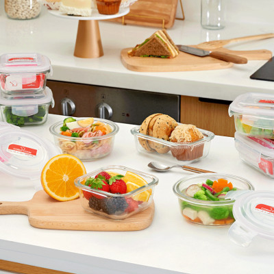 Bộ 4 hộp đựng cơm, trữ thực phẩm thủy tinh chịu nhiệt COBA