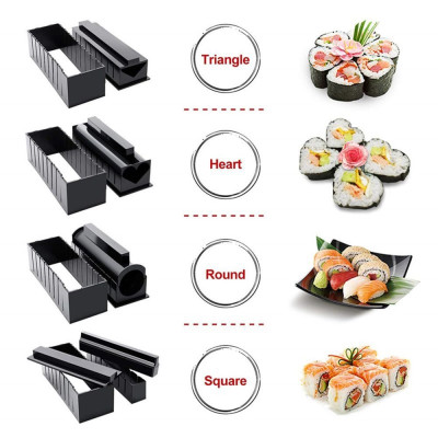 Bộ Dụng Cụ Làm Sushi 10 Món Khuôn Làm Cơm Cuộn