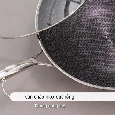 [Hàng chính hãng] Chảo xào/ đa năng sâu lòng inox iMat Hybrid Blackcube 26cm, Phủ chống dính Daikin-Nhật Bản thế hệ mới
