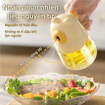 Chai Xịt Dầu Ăn Thủy Tinh Hình Gấu – Lọ Đựng Gia Vị Dễ Thương 300ml - HÀNG CHÍNH HÃNG MINIIN