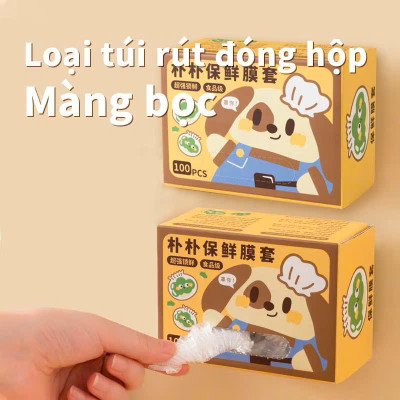 Hộp 100 Túi Màng Bọc Thực Phẩm Thế Hệ Mới Rút Tiện Lợi, Túi Bọc Thực Phẩm PE Siêu Dai Có Nắp Đậy Kín Chống Bụi - HÀNG CHÍNH HÃNG MINIIN