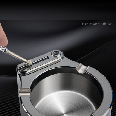 Gạt tàn có quẹt lửa (bật lửa) bằng kim loại 