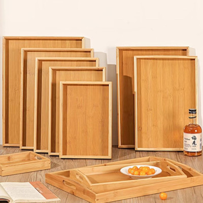 Khay gỗ tre ghép đựng trà đạo, đựng thức ăn ẩm thực hình chữ nhật - An toàn, cao cấp, chắc chắn - Hàng sản xuất chuẩn tre Việt Nam 