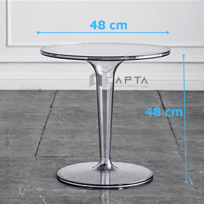 Bộ bàn ghế Italia trong suốt chống tia UV Bàn tiếp khách spa nhỏ gọn 2 ghế nhựa xếp chồng tiêu chuẩn Châu Âu SL TS0954-05S / SLIDE TpHCM