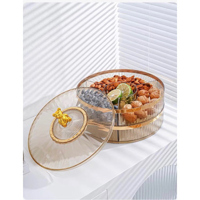 Khay mứt tết gấu bearbrick nhựa acylic trong suốt phong cách bắc âu - khay mứt 2 tầng - HÀNG CHÍNH HÃNG MINIIN