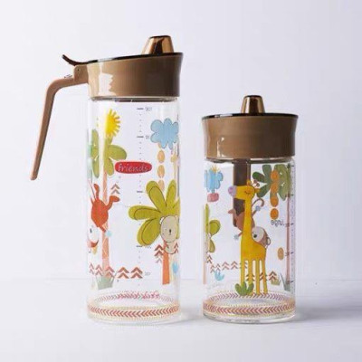 Combo hai Bình đựng nước mắm,đựng dầu ăn thuỷ tinh cao cấp 300ml và 500ml ( Giao màu ngẫu nhiên)