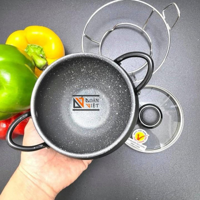 [Tặng ĐẾ INOX] Nồi Cơm Niêu mẫu MỚI SIÊU ĐẸP làm từ HỢP KIM NHÔM VÂN ĐÁ CHỐNG DÍNH. Niêu NHÔM đức Nguyên khối ĐẴNG CẤP.