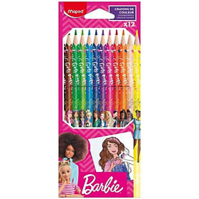 Hộp 12 Bút Chì Màu Barbie - Maped 862207