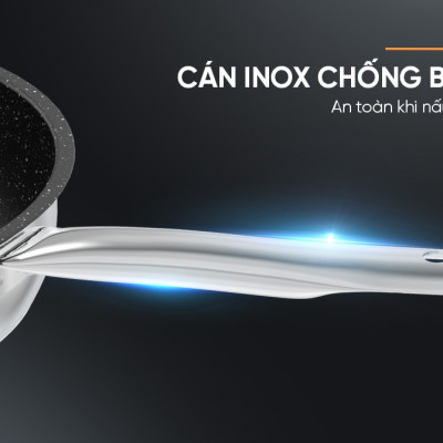 CHẢO Inox Impact Sunhouse ECO IN20-24-26M5 - Đáy từ công nghệ mới Impact Bonding - Dùng được trên mọi loại bếp