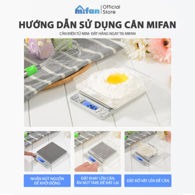 Cân Điện Tử Mini Cao Cấp 2024 MIFAN 0.01g - 3kg - Nhỏ Gọn, Siêu Chính Xác, Thép Không Gỉ, Màn LCD -Tặng 2 Đĩa Cân Và Pin