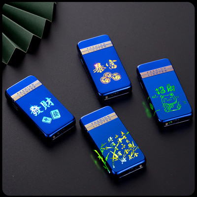 Vỏ Hột Quẹt Bật Lửa Khò Gas 1 Tia  WD-881 Có Đèn LED In Hình Rồng Cuộn 2 Mặt, Mèo Thần Tài - Nhiều Họa Tiết