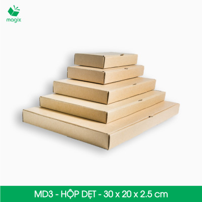 MD3 - 30x20x2.5cm - 50 Thùng hộp carton trơn đóng hàng