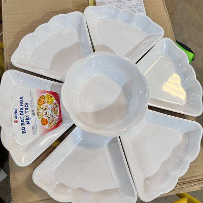 Bộ Bát Đĩa Hoa Mặt Trời 7 Chi Tiết, Bộ Bát Đĩa Bày Cỗ Trong Gia Đình Loại Lớn