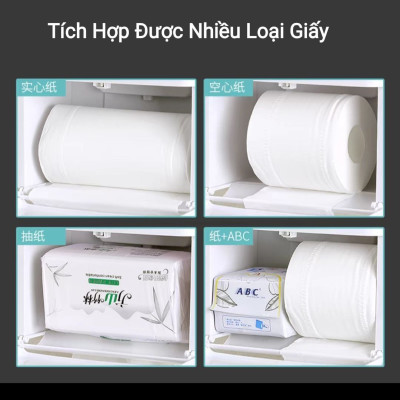 HỘP ĐỰNG KHĂN GIẤY VỆ SINH TREO TƯỜNG CẮT GIẤY TỰ ĐỘNG CAO CẤP - KHÔNG CẦN KHOAN TƯỜNG ỐC VÍT
