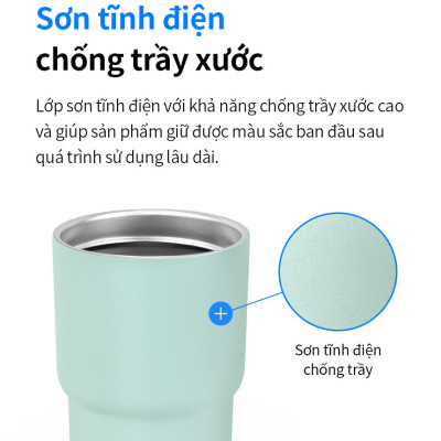 Bình giữ nhiệt LocknLock Daily Macaron LHC3292 - Nắp mở một chạm - Dung tích 480ML