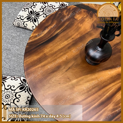 Mặt Bàn Tròn Gỗ Me Tây KOHAFU Đường Kính 74cm - HÀNG TUYỂN CHỌN CÓ SẴN Y HÌNH
