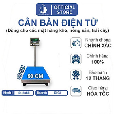 Cân Bàn Điện Tử DI28SS - Mặt Bàn Cân 500x600MM - Đầu Chống Nước