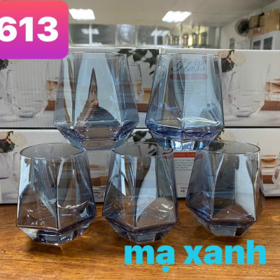 Bộ 6 cốc thủy tinh chịu nhiệt cao cấp vân đá - ANTH675