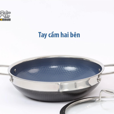 [Hàng chính hãng] Chảo xào đa năng iMAT Hybrid lòng xanh mới, đường kính 26cm. Chiên, xào, áp chảo..
