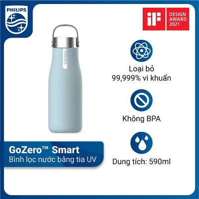 Bình giữ nhiệt thông minh UV Led Philips AWP2788BL/97 - Xanh dương
