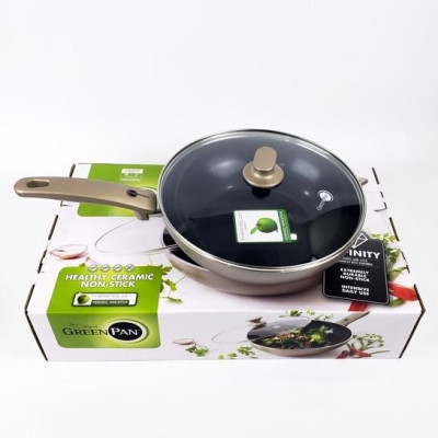 Chảo chống dính ceramic cao cấp GreenPan Cam.Bronze 28cm sâu có nắp - 675969