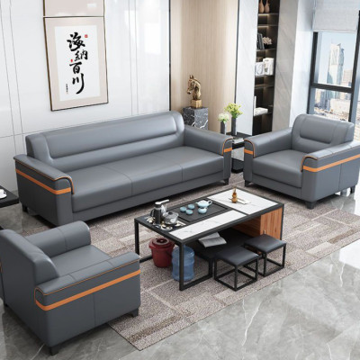 Bộ sofa băng văn phòng bọc da phối màu cao cấp Juno Sofa kèm ghế đơn HVPCT-13